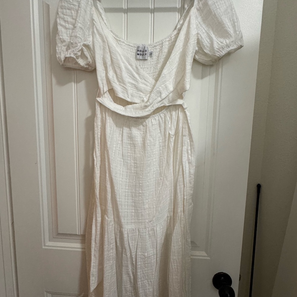Hello Molly White Midi Dress